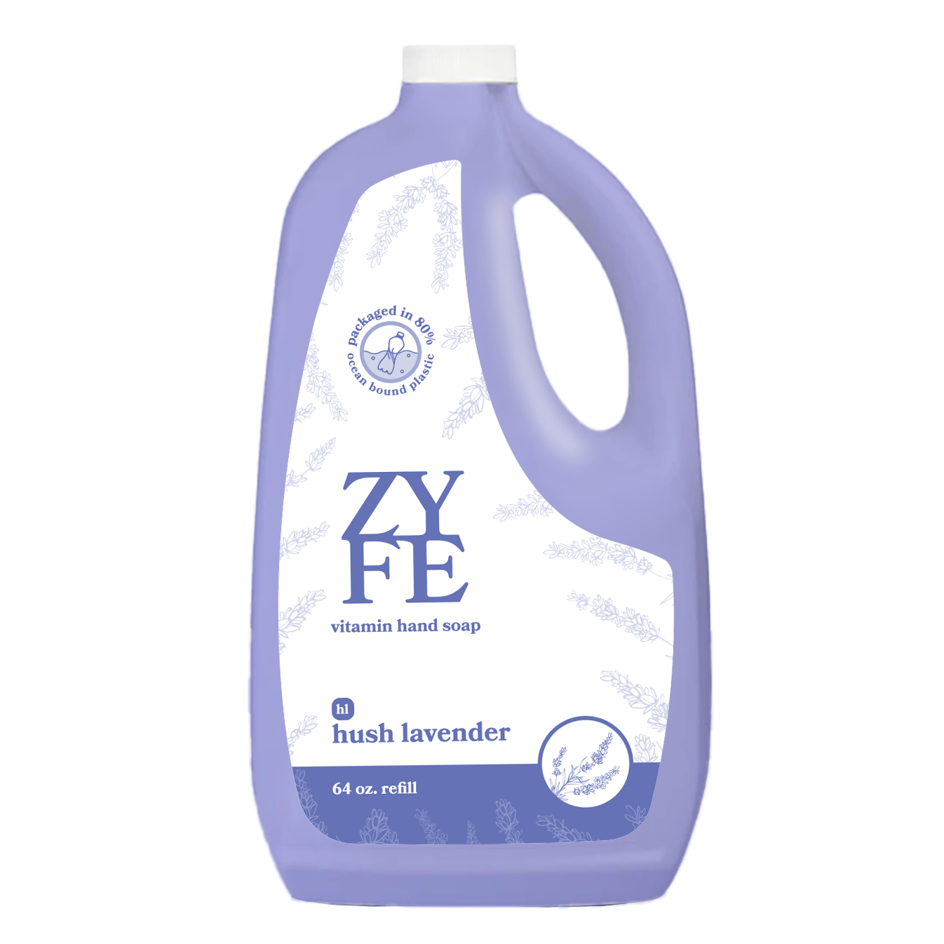 Zyfe 64 Oz Bottle Mockup - Front - Hush Lavender